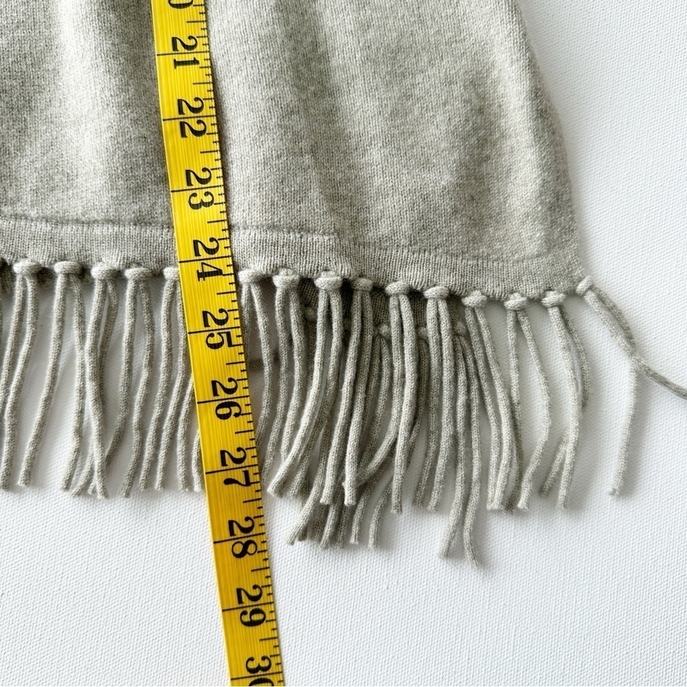Repeat Cashmere Sweater Diagonal Fringed Hem Size 38 Small Pepper Beige - Picture 10 of 11